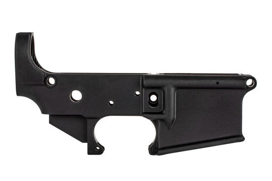 The Centurion Arms CM4 Stripped lower receiver features a hardcoat anodized black finish